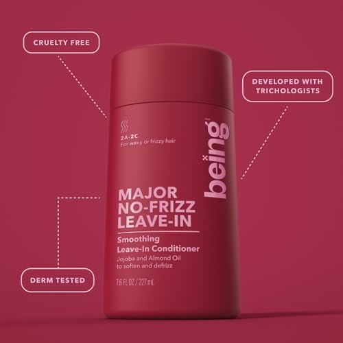 being MAJOR NO-FRIZZ Smoothing Leave-In Conditioner with Jojoba and Almond Oil – 15.4 Fl Oz (Pack of 2) Avelisse