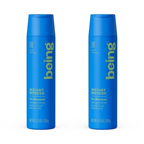 BEING Instant Refresh Dry Shampoo with Keratin - 4.23 oz (Pack of 2) - Oil Absorbing, No Benzene, for All Hair Types - görsel 2