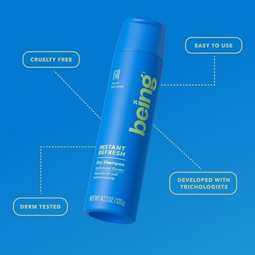 BEING Instant Refresh Dry Shampoo with Keratin - 4.23 oz (Pack of 2) - Oil Absorbing, No Benzene, for All Hair Types - görsel 14