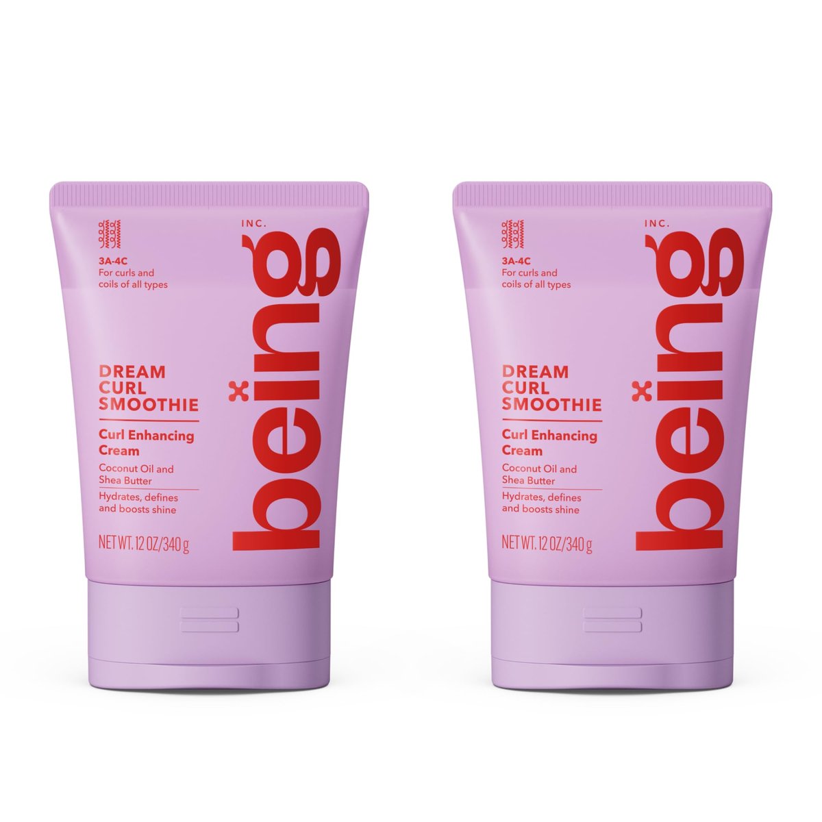 Being Dream Curl Smoothie Curl Enhancing Cream with Coconut Oil and Shea Butter - 12 oz (Pack of 2) Avelisse