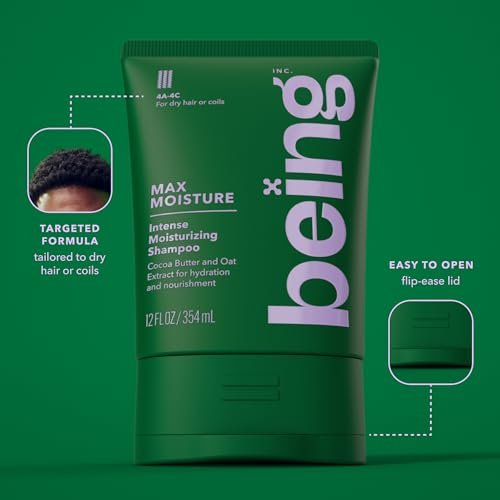 BEING MAX MOISTURE Intense Moisturizing Shampoo and Conditioner Set with Cocoa Butter and Oat Extract, 354mL (24 Fl Oz, Pack of 1) Avelisse