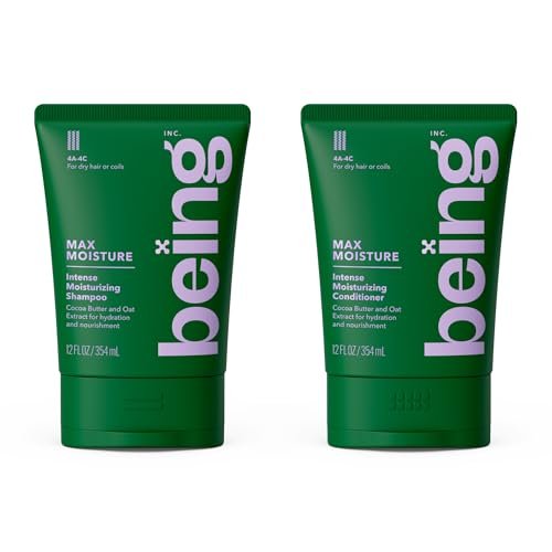 BEING MAX MOISTURE Intense Moisturizing Shampoo and Conditioner Set with Cocoa Butter and Oat Extract, 354mL (24 Fl Oz, Pack of 1) Avelisse
