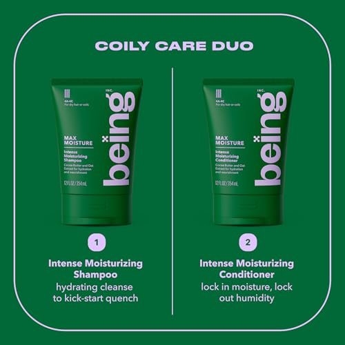 BEING MAX MOISTURE Intense Moisturizing Shampoo and Conditioner Set with Cocoa Butter and Oat Extract, 354mL (24 Fl Oz, Pack of 1) Avelisse