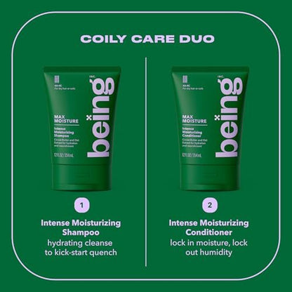BEING MAX MOISTURE Intense Moisturizing Shampoo and Conditioner Set with Cocoa Butter and Oat Extract, 354mL (24 Fl Oz, Pack of 1) Avelisse