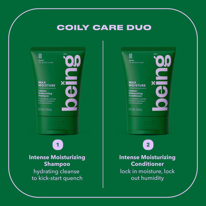 BEING MAX MOISTURE Intense Moisturizing Shampoo and Conditioner Set with Cocoa Butter and Oat Extract, 354mL (24 Fl Oz, Pack of 1) Avelisse
