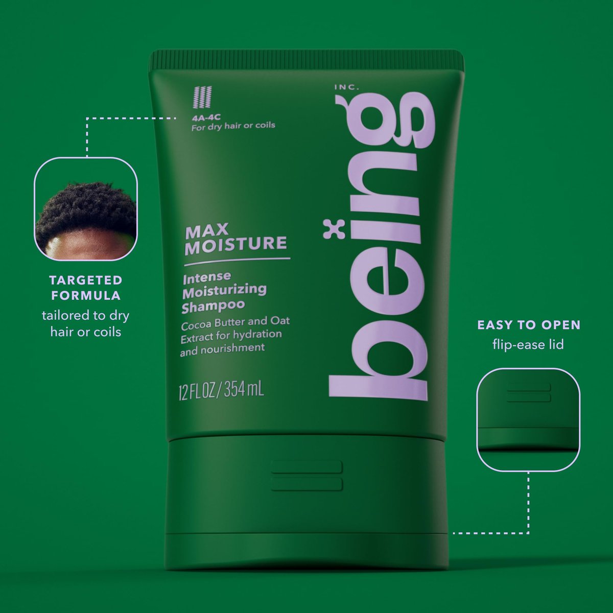 BEING MAX MOISTURE Intense Moisturizing Shampoo and Conditioner Set with Cocoa Butter and Oat Extract, 354mL (24 Fl Oz, Pack of 1) Avelisse