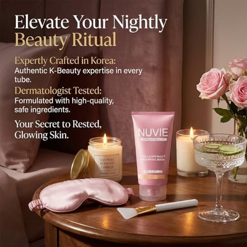 NO BALD Nuvie Collagen Mask - YURI Collagen Night Wrapping Mask, Easy Peel Off Facial Mask for Hydrating Skin Care, Ideal Gift for Women and Teen Girls, 2.54 fl oz (1 Pack) Avelisse