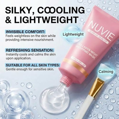 NO BALD Nuvie Collagen Mask - YURI Collagen Night Wrapping Mask, Easy Peel Off Facial Mask for Hydrating Skin Care, Ideal Gift for Women and Teen Girls, 2.54 fl oz (1 Pack) Avelisse
