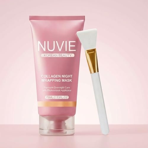 NO BALD Nuvie Collagen Mask - YURI Collagen Night Wrapping Mask, Easy Peel Off Facial Mask for Hydrating Skin Care, Ideal Gift for Women and Teen Girls, 2.54 fl oz (1 Pack) Avelisse