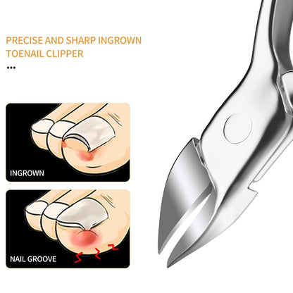 ESSBES Precision Nail Grooming Manicure Set - Stainless Steel Nail Clipper Kit with PU Leather Case