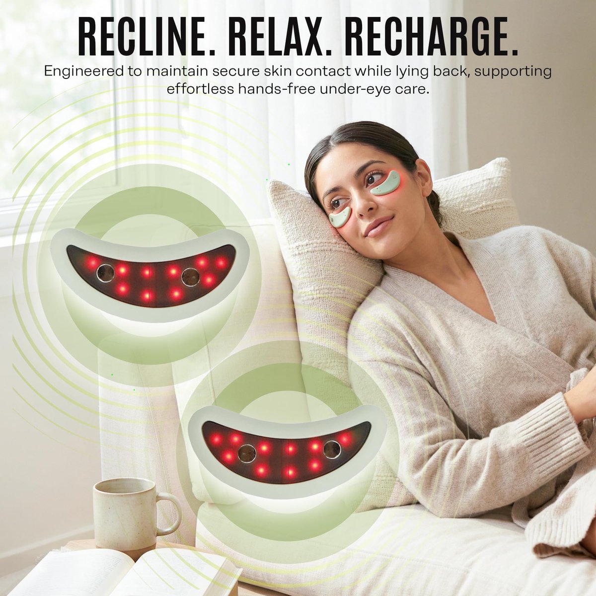 Mario Badescu Red Light + EMS Under Eye Patches – Rechargeable LED & Microcurrent Device for Puffiness & Fine Lines Avelisse