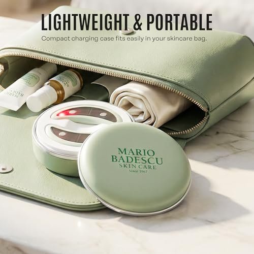 Mario Badescu Red Light + EMS Under Eye Patches – Rechargeable LED & Microcurrent Device for Puffiness & Fine Lines Avelisse