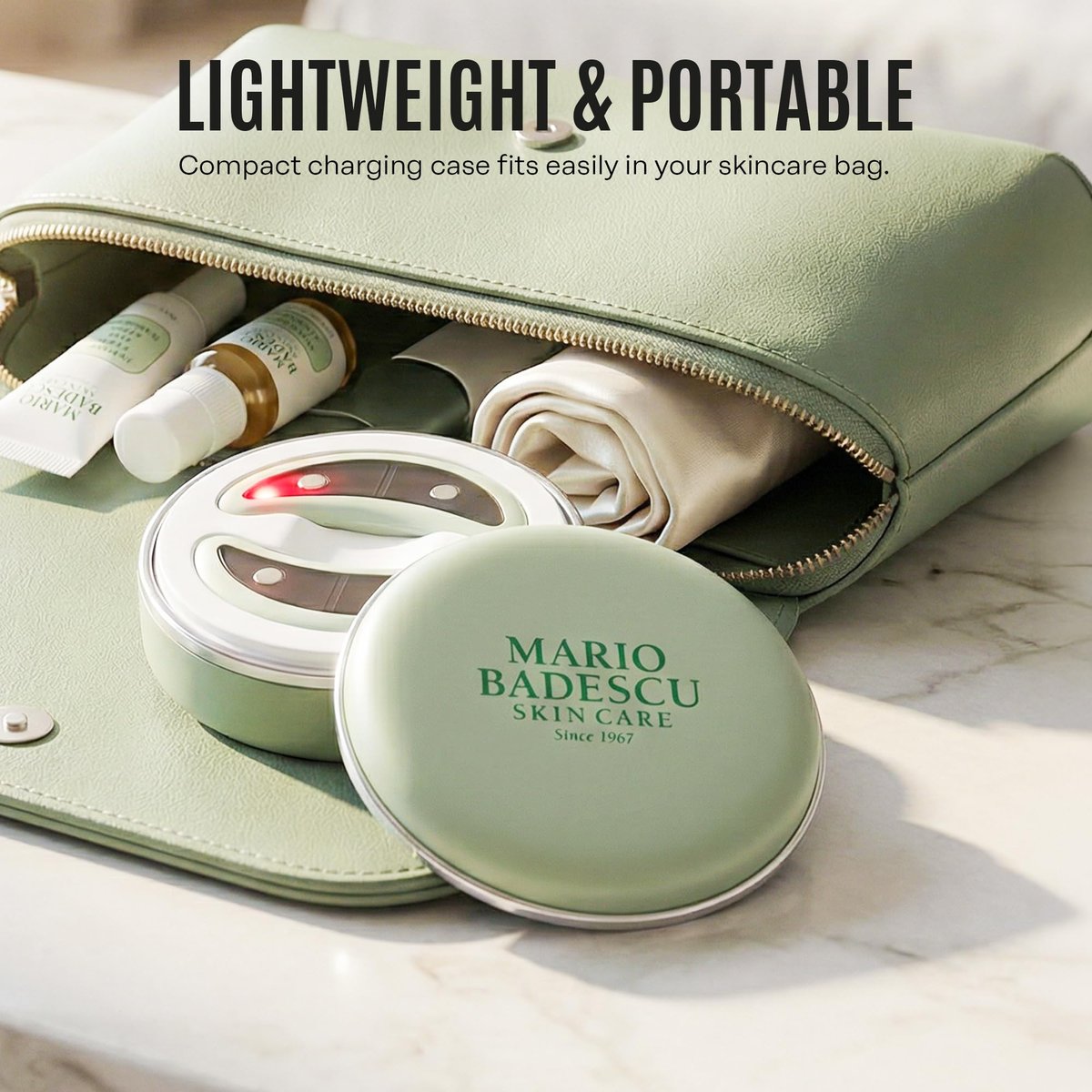 Mario Badescu Red Light + EMS Under Eye Patches – Rechargeable LED & Microcurrent Device for Puffiness & Fine Lines Avelisse