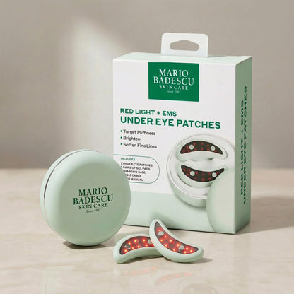 Mario Badescu Red Light + EMS Under Eye Patches – Rechargeable LED & Microcurrent Device for Puffiness & Fine Lines Avelisse