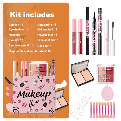 Complete Makeup Kit for Teens & Girls | Beginner Makeup Set for Ages 8-12 | Pink Cosmetic Gift Set - görsel 4