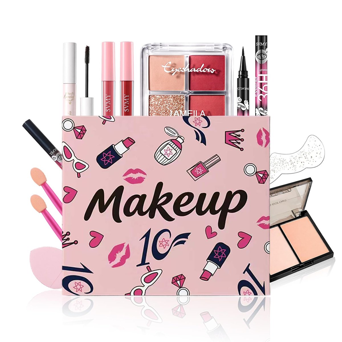 Complete Makeup Kit for Teens & Girls | Beginner Makeup Set for Ages 8-12 | Pink Cosmetic Gift Set - görsel 1