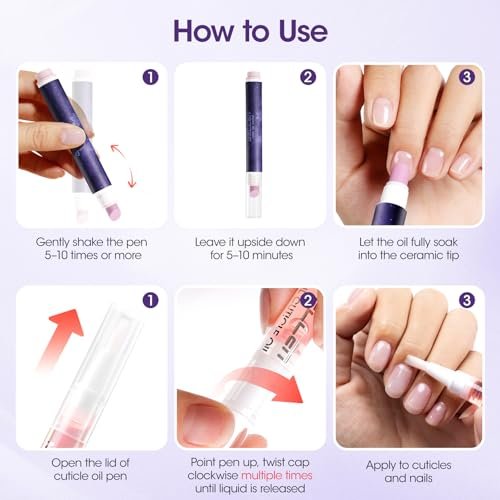 Gellen Ceramic Cuticle Oil Pusher Pen, 2-in-1 Cuticle Remover & Nourishing Oil Pen for Hangnails & Dry Damaged Nails, 2 Pack Cuticle Care Set for Home and Salon Use - görsel 18