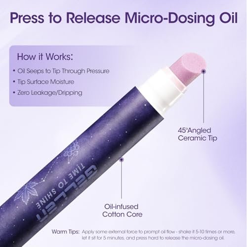 Gellen Ceramic Cuticle Oil Pusher Pen, 2-in-1 Cuticle Remover & Nourishing Oil Pen for Hangnails & Dry Damaged Nails, 2 Pack Cuticle Care Set for Home and Salon Use - görsel 10