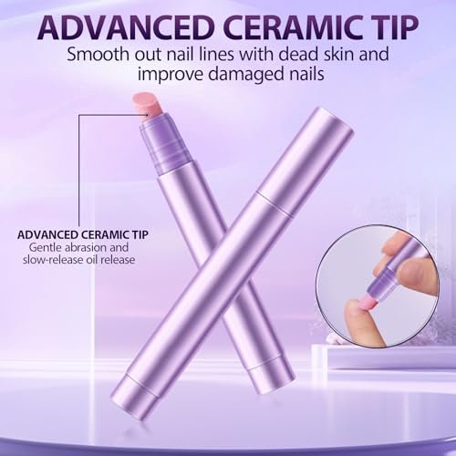 3-Piece Cuticle Oil Pusher Pen Set – 2-in-1 Ceramic Cuticle Pusher & Oil Pen for Manicure & Pedicure, Nail Care for Hangnails, Dry & Damaged Nails - görsel 8