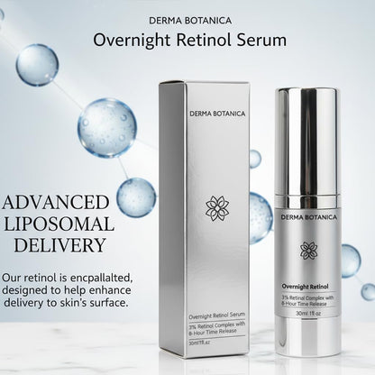DERMA BOTANICA Overnight Retinol Serum – Liposomal Retinol Serum for Smooth, Nourished Skin (1 fl oz) Avelisse