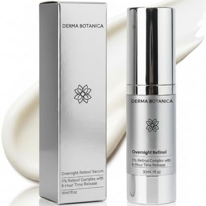 DERMA BOTANICA Overnight Retinol Serum – Liposomal Retinol Serum for Smooth, Nourished Skin (1 fl oz) Avelisse