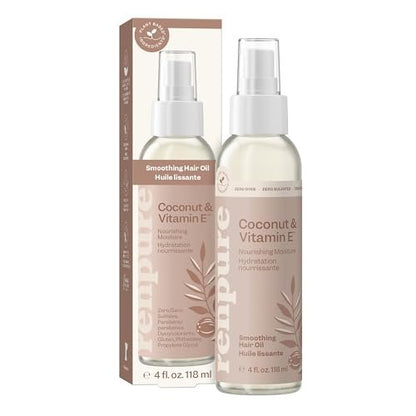Renpure Coconut & Vitamin E Nourishing Moisture Hair Oil – Smooths Frizz, Adds Shine & Softness – Lightweight, Silicone-Free, Plant-Based Formula – For Dry, Brittleness & Flyaways – 4 Fl Oz Avelisse