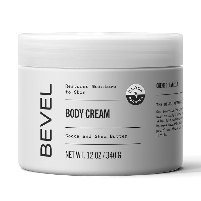 Bevel Body Cream for Men – Luxury Moisturizer with Cocoa & Shea Butter, Hypoallergenic, Dermatologist Tested, Supreme Oak Scent, 12 oz Avelisse