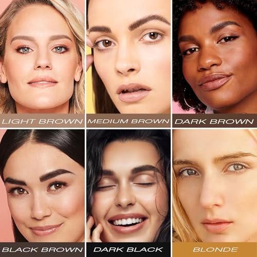 Eyebrow Stamp Stencil Kit - Light Brown Brow Powder Stamp & 24 Stencils for Perfect Shaping, Smudge-Proof Avelisse