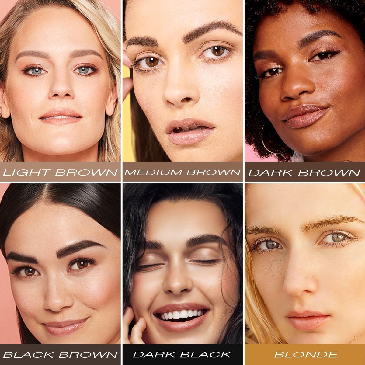 Eyebrow Stamp Stencil Kit - Light Brown Brow Powder Stamp & 24 Stencils for Perfect Shaping, Smudge-Proof Avelisse