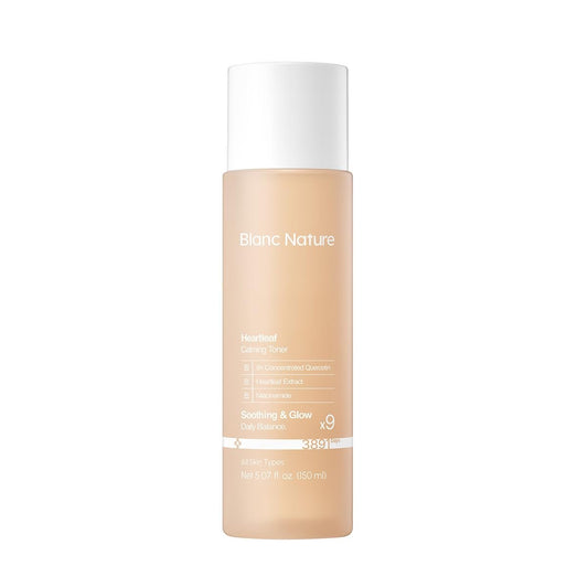 Blanc Nature Heartleaf Calming Toner – Soothing & Hydrating Toner with Heartleaf Extract, Centella Asiatica & Panthenol for All Skin Types – Korean Glass Skin Toner, 150 ml Avelisse