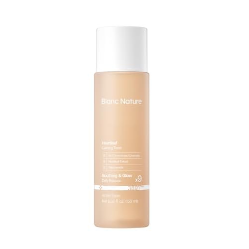Blanc Nature Heartleaf Calming Toner – Soothing & Hydrating Toner with Heartleaf Extract, Centella Asiatica & Panthenol for All Skin Types – Korean Glass Skin Toner, 150 ml Avelisse