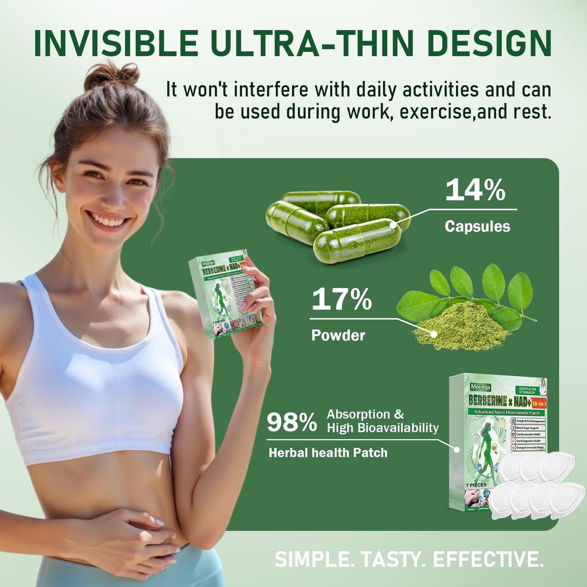 elesysy Moringa 10-in-1 Advanced Nano Microdarts Patch, 2026 New Moringa Patch, Natural Skin Care Patches for Women and Men - Suitable for All Skin Types (3 Boxes) Avelisse