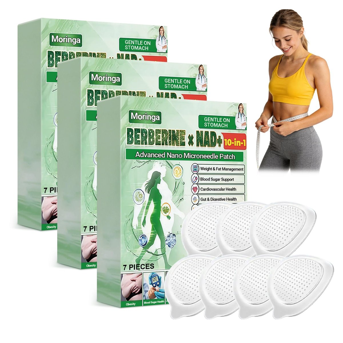 elesysy Moringa 10-in-1 Advanced Nano Microdarts Patch, 2026 New Moringa Patch, Natural Skin Care Patches for Women and Men - Suitable for All Skin Types (3 Boxes) Avelisse