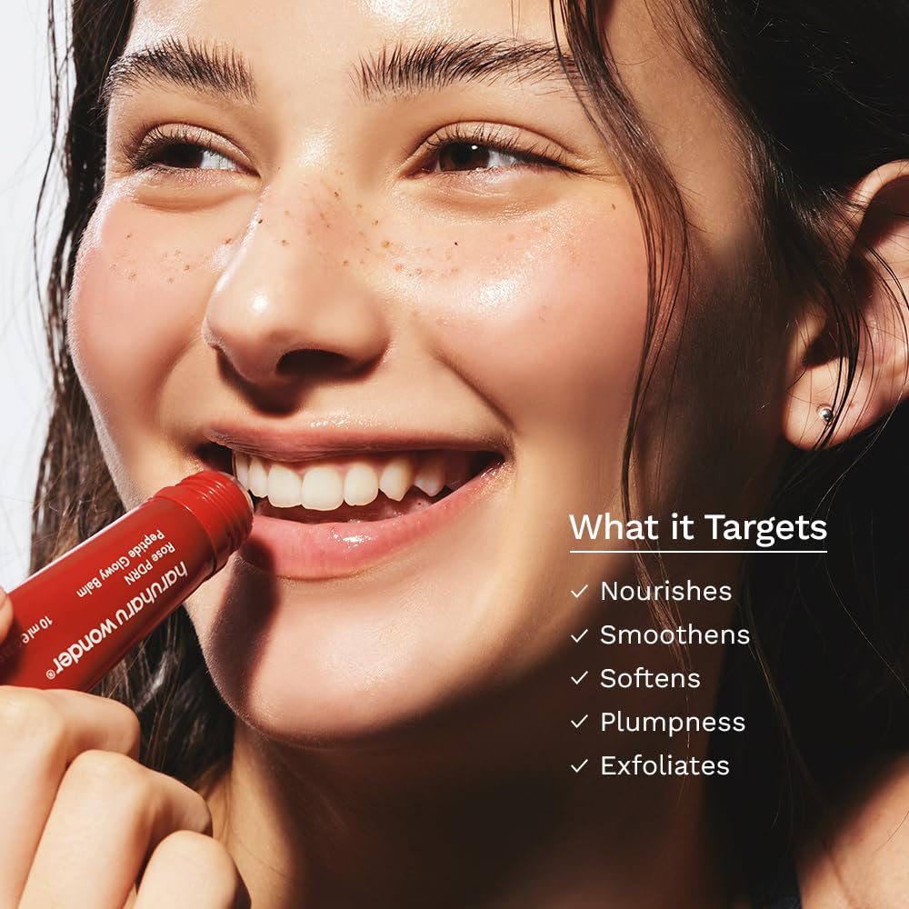 Haruharu Wonder Rose PDRN Peptide Glowy Balm – Instant Moisture Lip Balm for Dry Cracked Lips, 24HR Hydration, Vegan & Silicone Free, Tint-Free, 0.33 fl.oz - görsel 17