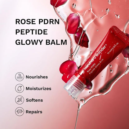 Haruharu Wonder Rose PDRN Peptide Glowy Balm – Instant Moisture Lip Balm for Dry Cracked Lips, 24HR Hydration, Vegan & Silicone Free, Tint-Free, 0.33 fl.oz