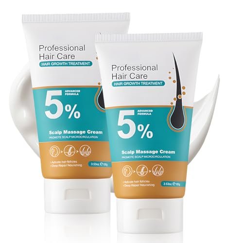 2pcs 5% Hair Growth Scalp Massage Cream - Professional Hair Care with Rosemary & Biotin for Men & Women, Strengthens Roots & Fast Regrowth Avelisse