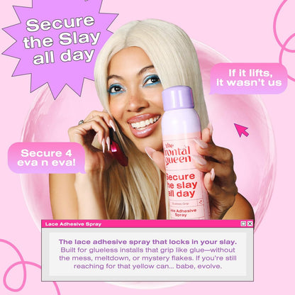 The Frontal Queen Lace Adhesive Spray – Clear Dry Finish, Extra Hold for All-Day Secure Glueless Installs Avelisse