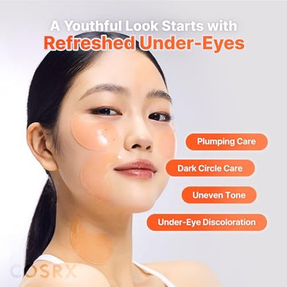 COSRX 5-PDRN Complex Collagen Gel Eye Patches – Radiance Care for Tired Under-Eyes with Salmon DNA & Vitamin C, 60 Patches