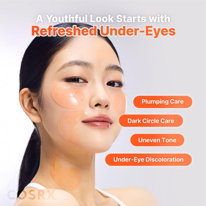 COSRX 5-PDRN Complex Collagen Gel Eye Patches – Radiance Care for Tired Under-Eyes with Salmon DNA & Vitamin C, 60 Patches
