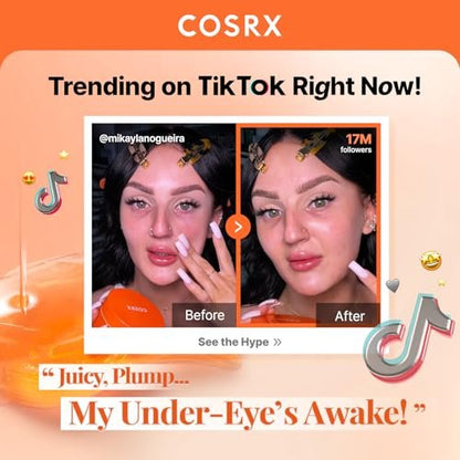 COSRX 5-PDRN Complex Collagen Gel Eye Patches – Radiance Care for Tired Under-Eyes with Salmon DNA & Vitamin C, 60 Patches