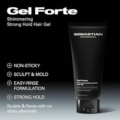 Sebastian Professional Gel Forte Strong-Hold Hair Styling Gel, 6.7 fl oz Avelisse
