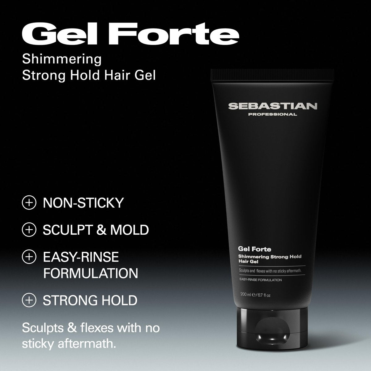 Sebastian Professional Gel Forte Strong-Hold Hair Styling Gel, 6.7 fl oz Avelisse