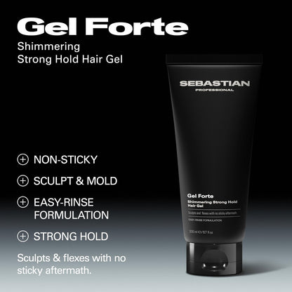 Sebastian Professional Gel Forte Strong-Hold Hair Styling Gel, 6.7 fl oz Avelisse