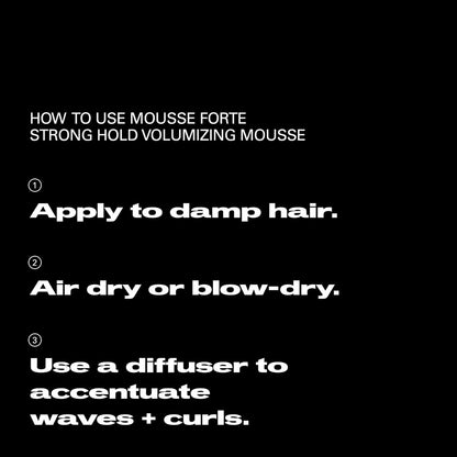 Sebastian Professional Mousse Forte | Strong-Hold Hair Styling Mousse | Volume & Body-Boosting for Curls & Waves with Heat Protection | 6.7 fl oz Avelisse