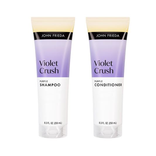 John Frieda Violet Crush Purple Shampoo and Conditioner Bundle - 8.3 Fl Oz Each (Pack of 2) Avelisse