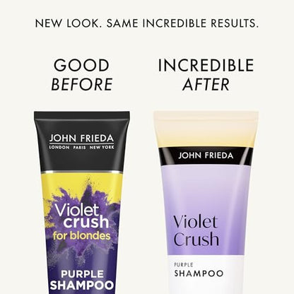 John Frieda Violet Crush Purple Shampoo and Conditioner Bundle - 8.3 Fl Oz Each (Pack of 2) Avelisse