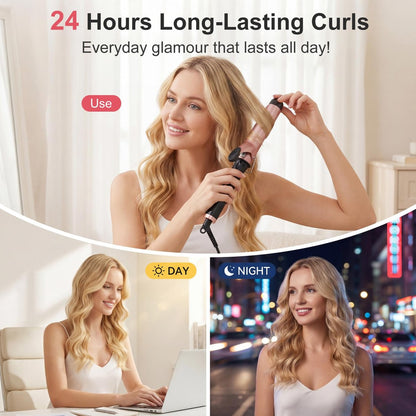 YEGUBEGU Curling Iron 1 1/2 Inch Large Barrel, Professional 1.5 Inch Curling Wand for Long Hair, Ceramic Hair Curler with LCD Display, Dual Voltage Travel Styler, 30s Heat Up & Auto Shut Off Avelisse