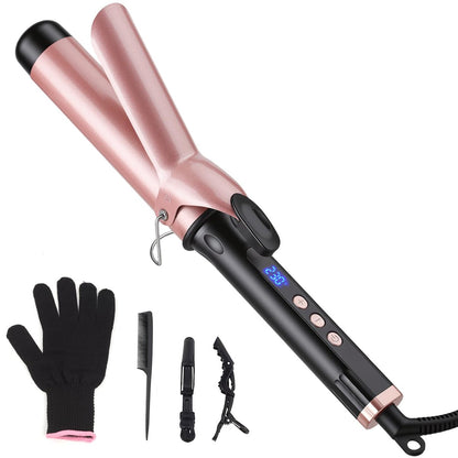 YEGUBEGU Curling Iron 1 1/2 Inch Large Barrel, Professional 1.5 Inch Curling Wand for Long Hair, Ceramic Hair Curler with LCD Display, Dual Voltage Travel Styler, 30s Heat Up & Auto Shut Off Avelisse