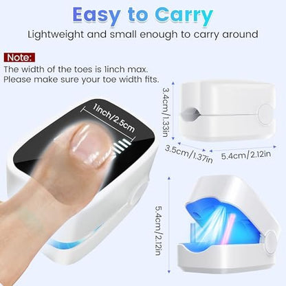 Baimistar Home Toenail Repair Treatment - 7-Minute Timer, Rechargeable Nail Repair Kit for Toenail & Fingernail (White, 1 Fl Oz)