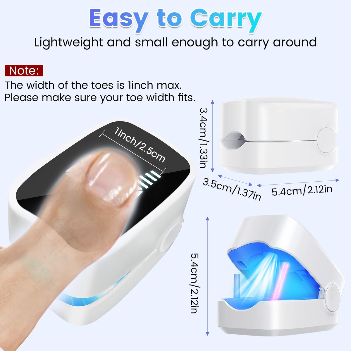 Baimistar Home Toenail Repair Treatment - 7-Minute Timer, Rechargeable Nail Repair Kit for Toenail & Fingernail (White, 1 Fl Oz) - görsel 8